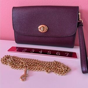 Coach Metallic Elegant Purple Crossbody/wristlet Bag